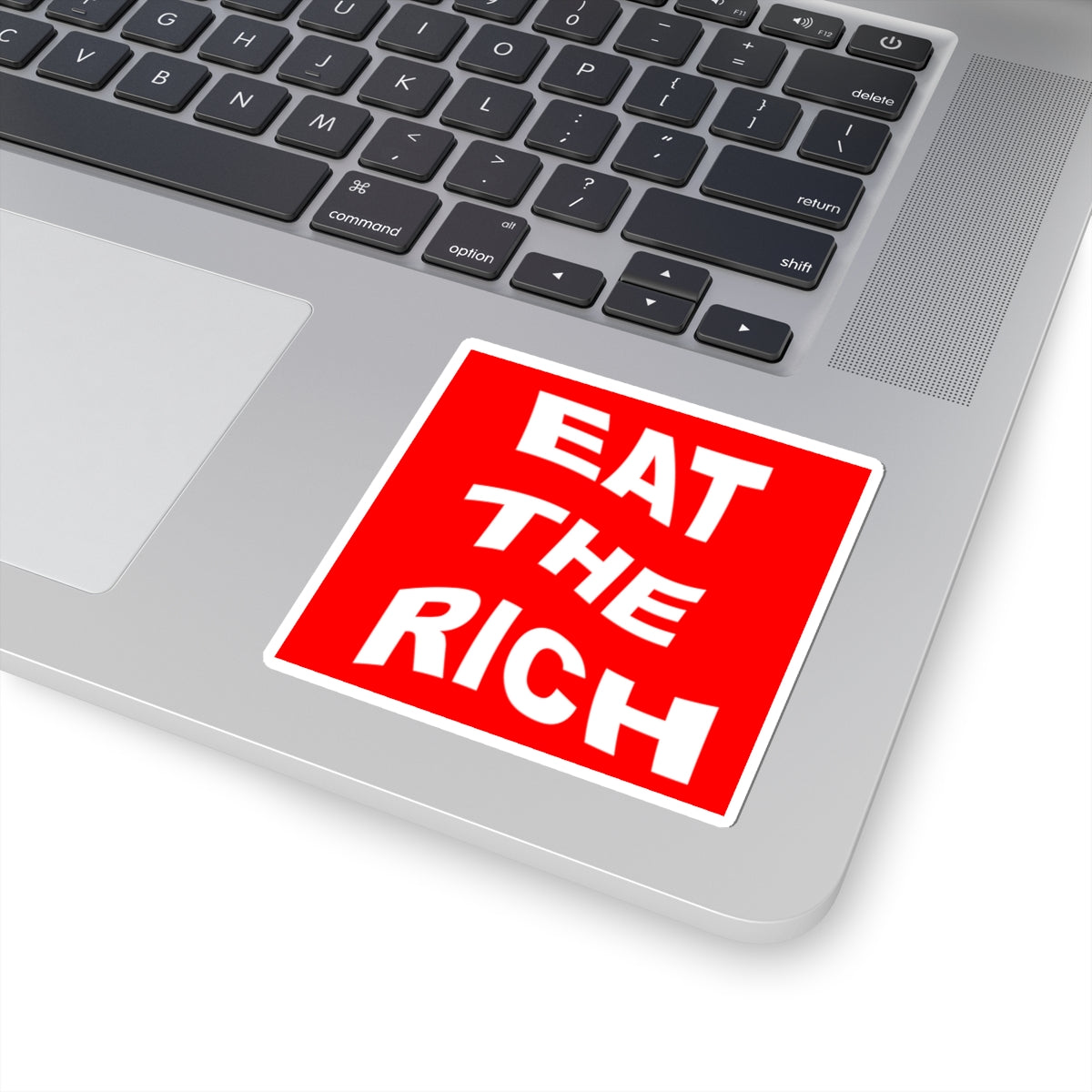 Eat The Rich Sticker — Bold Red Political Protest Kiss-Cut Decal