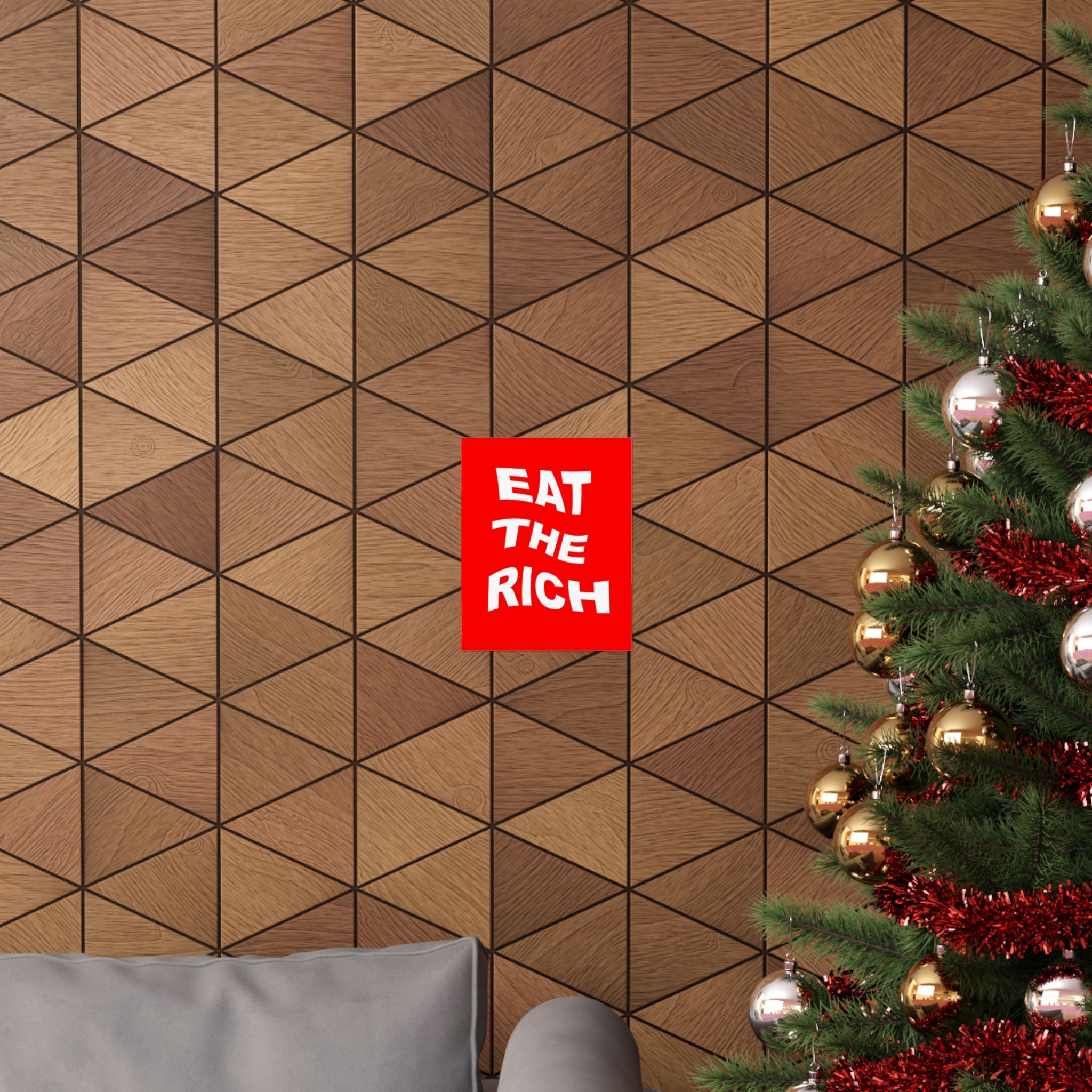 Eat The Rich Matte Poster – Bold Red Political Wall Art